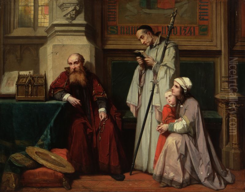 Emperor Charles V in the Monastery Oil Painting by Corneille Petit