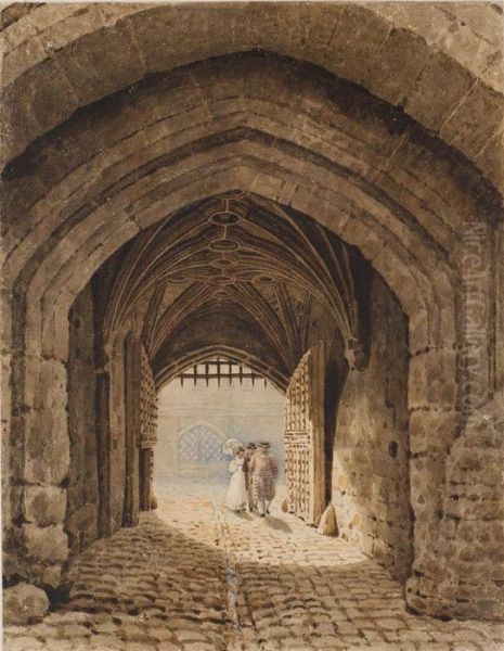 View under Bloody Tower Oil Painting by Frederick Nash