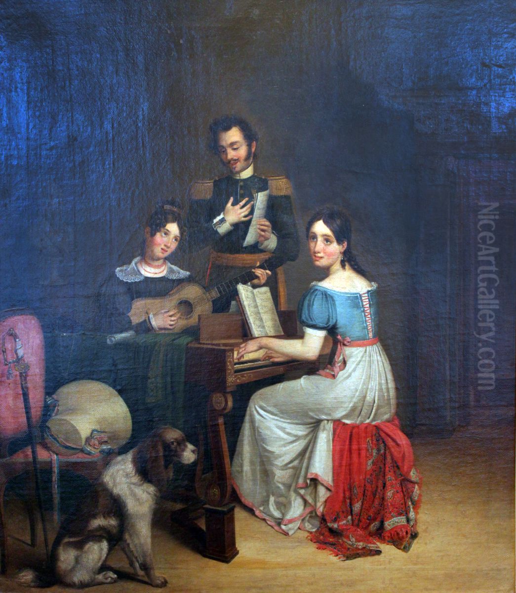 Terzett Oil Painting by Ditlev Blunck