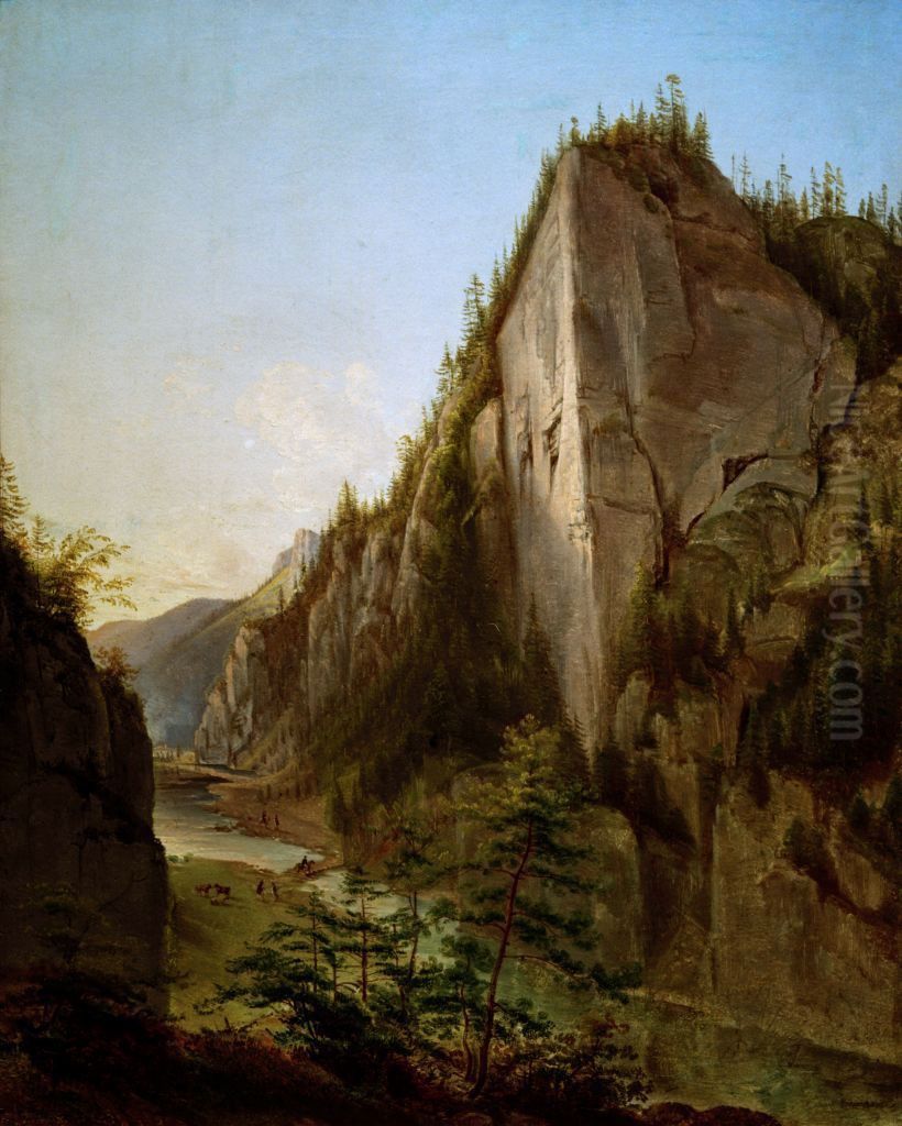 Valley of Koscieliska inTatra Mountains Oil Painting by Jan Nepomucen Glowacki