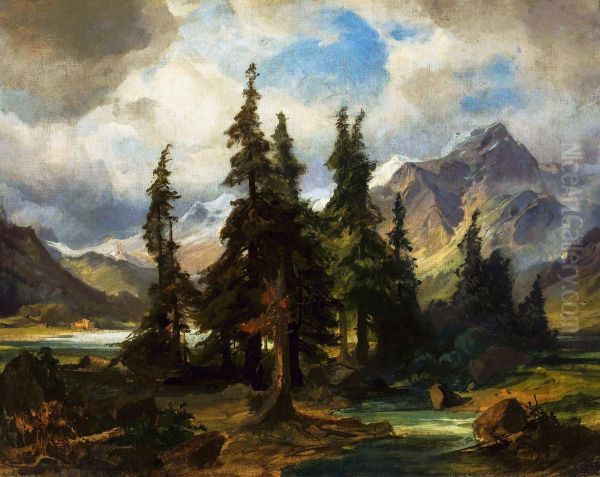 Norwegian landscape. Oil Painting by Friedrich Preller the Elder