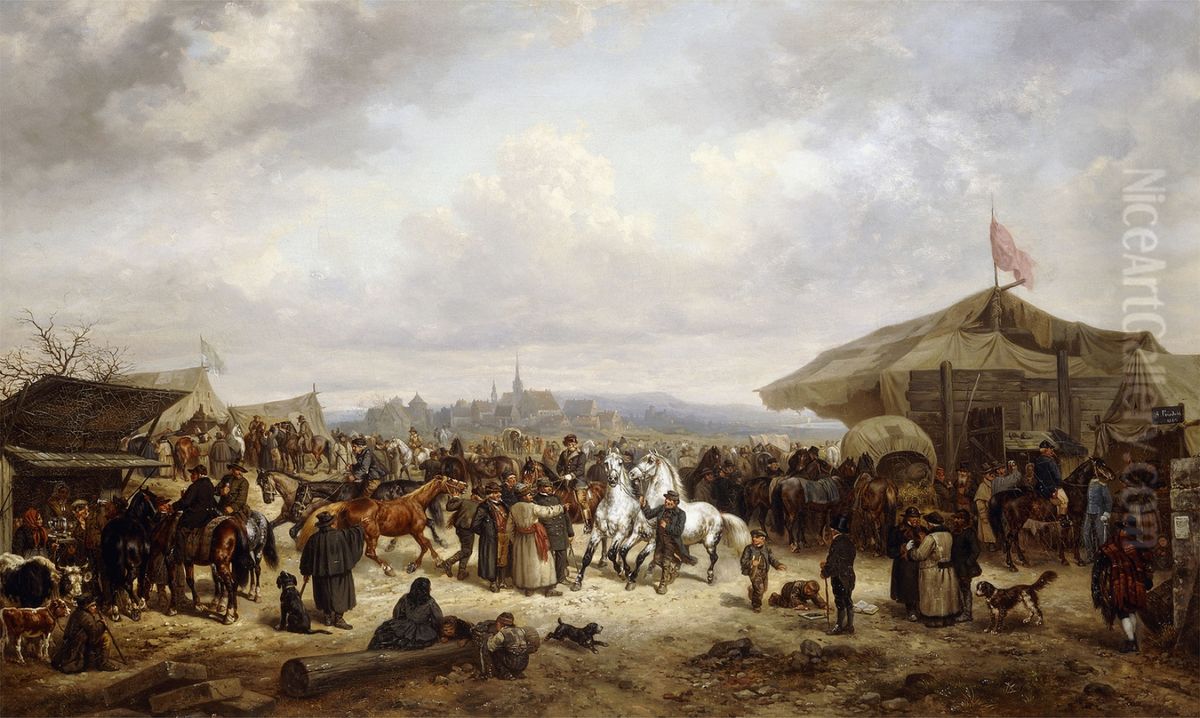 The Horse Fair Oil Painting by Adolf Friedrich