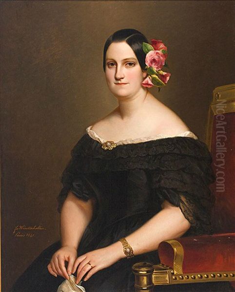 Maria Christina of the Two Sicilies(1806-1878), Spanish queen-consort Oil Painting by Franz Xavier Winterhalter