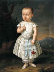 Retrato de una nina con cerezas
