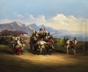 Neapolitanische Bauern auf dem Heimweg von der Ernte