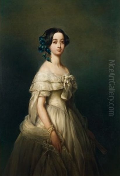 La Duchesse de Maille,Jeanne d'Osmond (1827-1899) Oil Painting by Franz Xaver Winterhalter