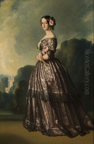 portrait of the Princess of Joinville (Princess Francisca of Brazil) Oil Painting by Franz Xaver Winterhalter