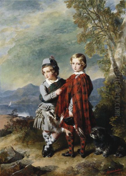 HRH The Prince of Wales and Prince Alfred Oil Painting by Franz Xaver Winterhalter
