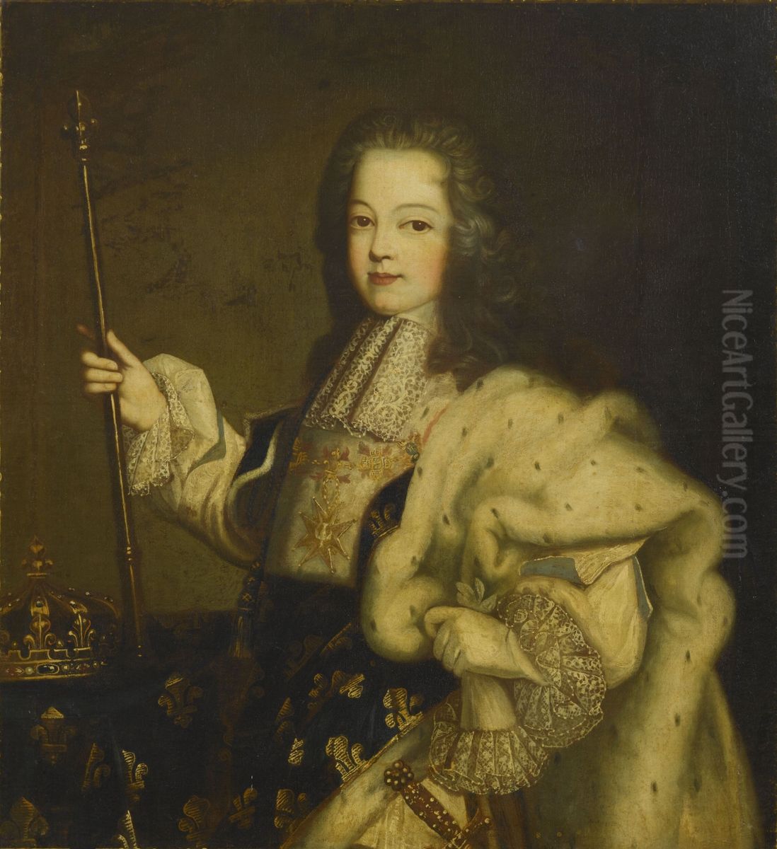 Louis XV, roi de France (1710-1774) Oil Painting by Hyacinthe Rigaud