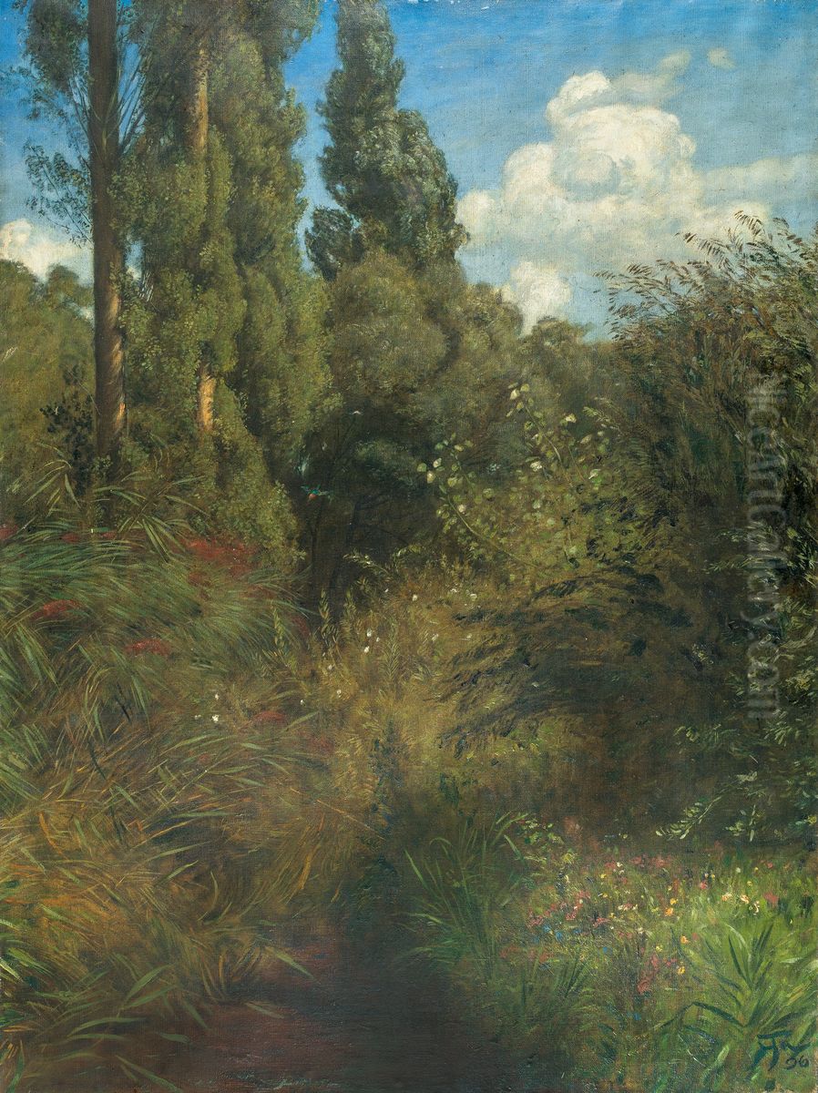 Bluhender Sommer (Niederung am Rhein) Oil Painting by Hans Thoma