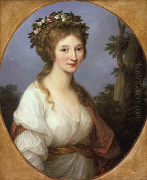 Portrait of Dorothea von Medem, Duchess of Courland Oil Painting by Angelica Kauffmann
