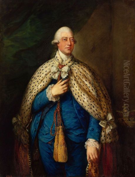 Portrait of George III of the United Kingdom in parliamentary robes. Oil Painting by Thomas Gainsborough