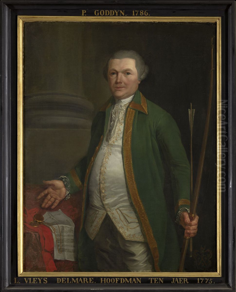 Portrait of Livinus Vleys Delmare, Headman of the Guild of Saint Sebastian of Bruges (1780-1805) Oil Painting by Pieter Goddyn