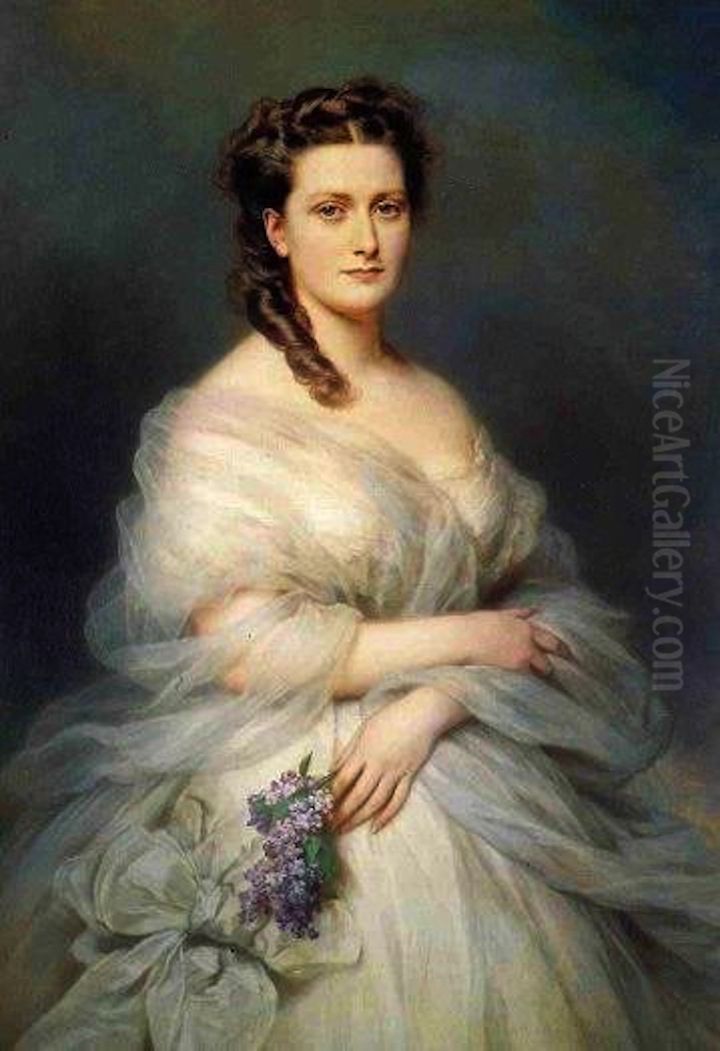 Portrait de la duchesse Anne Murat de Mouchy Oil Painting by Franz Xavier Winterhalter