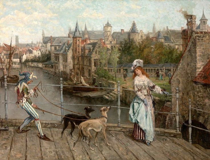 Carnival in Bruges Oil Painting by Victor Lagye