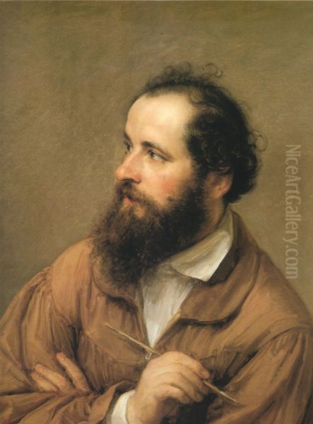 Portrait ofGiacomo Trecourt(1812-1882) Oil Painting by Giovanni Carnovali