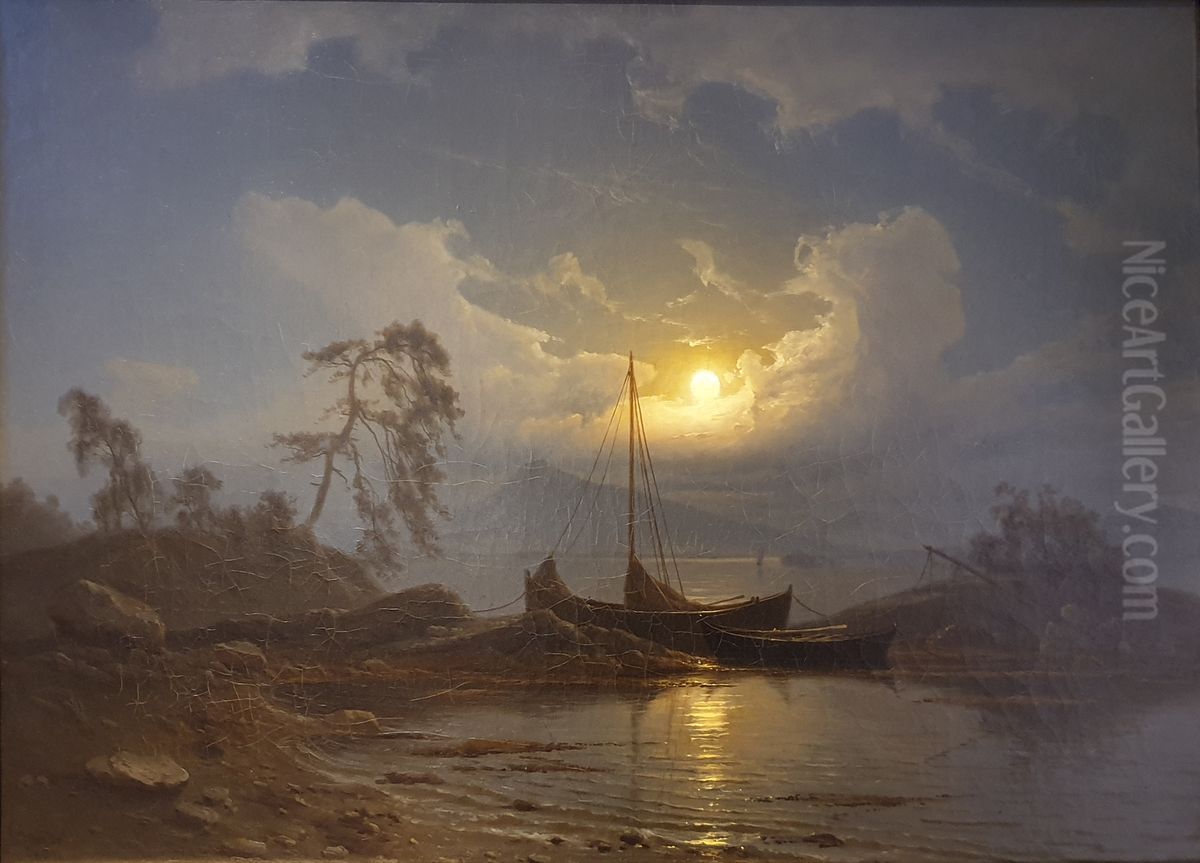 At the west coast of Norway Oil Painting by Knud Baade