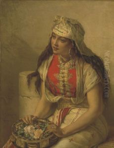 Oriental beauty, signed and inscribed 'J. Portaels/Tanger' (lower left)