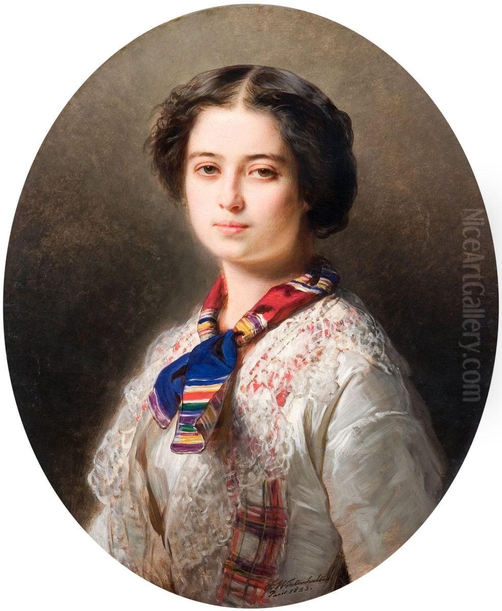 Portret Cecylii Lubomirskiej z Zamoyskich (1831-1904) Oil Painting by Franz Xavier Winterhalter