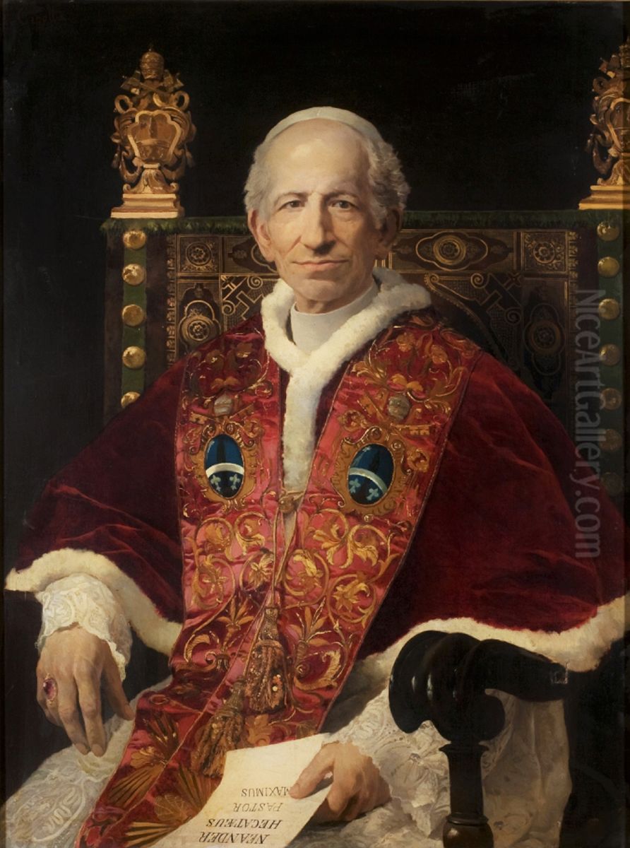 Portrait of Pope Leo XIII Oil Painting by Fabio Cipolla