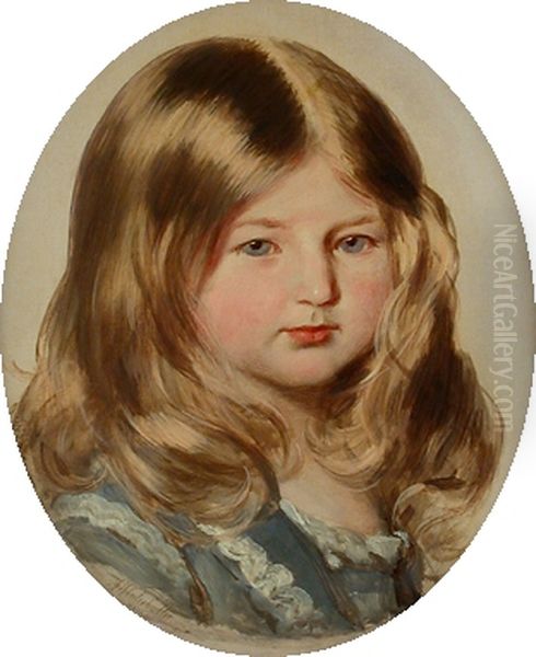 Princess Amalie of Saxe-Coburg and Gotha (1848-1894) Oil Painting by Franz Xavier Winterhalter