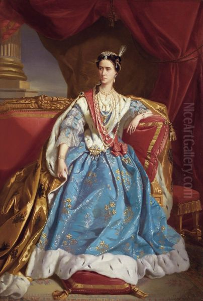 French actrice Rachel (Elisabeth Rachel Felix) Oil Painting by Edmond Geffroy