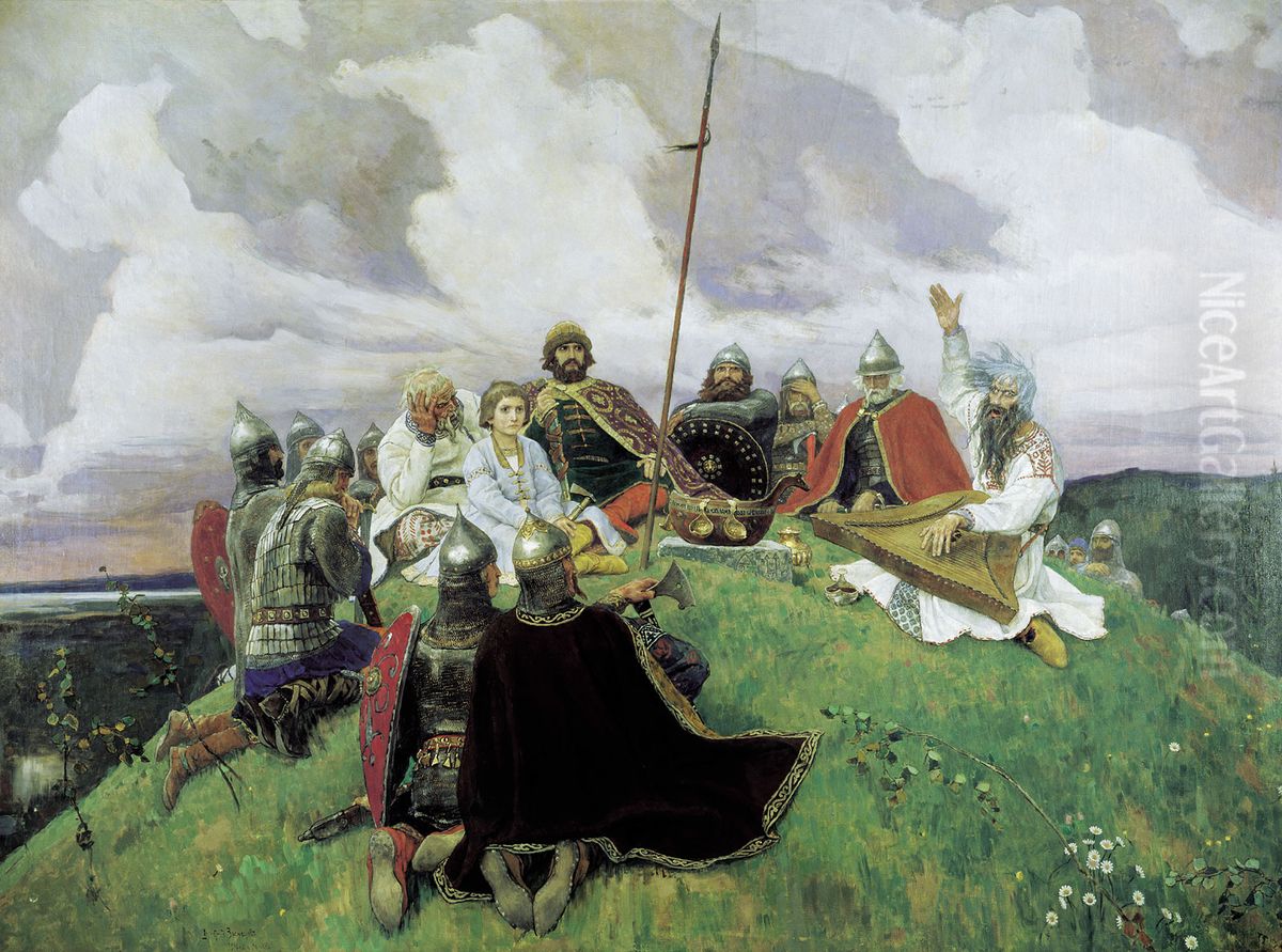 Viktor Vasnetsov.Boyan(1910). Oil Painting by Viktor Vasnetsov