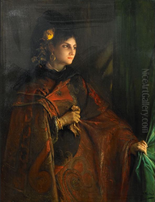 Jealous woman Oil Painting by Jean-Francois Portaels