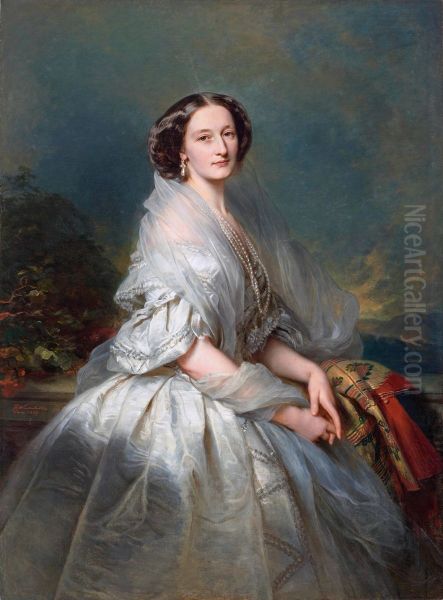 Portrait of Eliza Franciszka Krasinska nee Branicka. Oil Painting by Franz Xaver Winterhalter