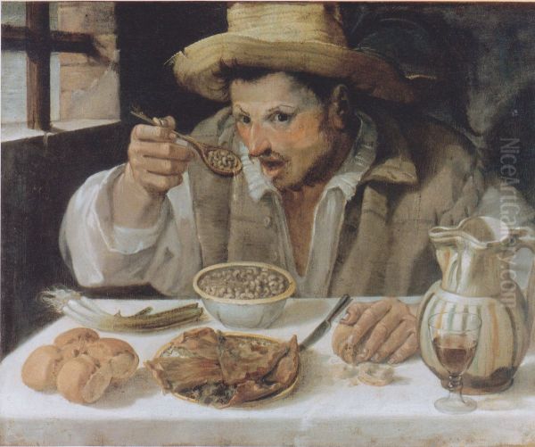 The Bean Eater Oil Painting by Annibale Carracci