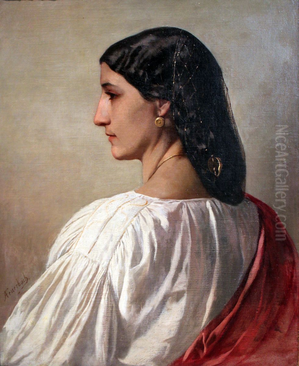Nanna Oil Painting by Anselm Friedrich Feuerbach