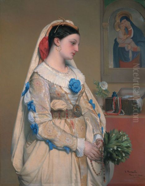 A Sicilian bride Oil Painting by Jean-Francois Portaels