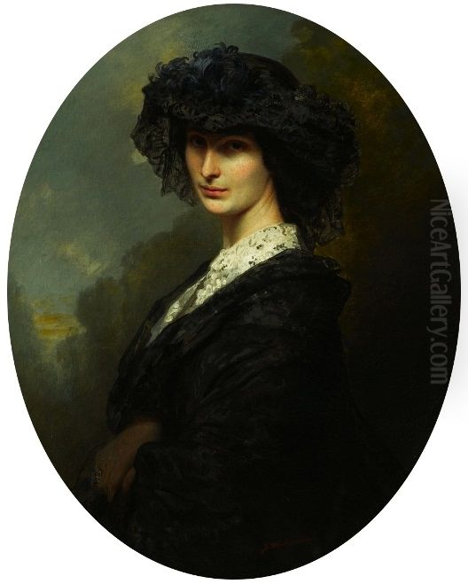 Portrait of Jadwiga Branicka nee Potocka. Oil Painting by Franz Xavier Winterhalter Portrait of Jadwiga Branicka nee Potocka. Oil Painting by Franz Xavier Winterhalter