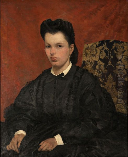 Ritratto della prima moglie Settimia Vannucci Oil Painting by Giovanni Fattori