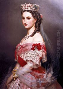 Portrait ofCharlotte of Belgium, Empress of Mexico, Grand Master of the Order of Saint Charles