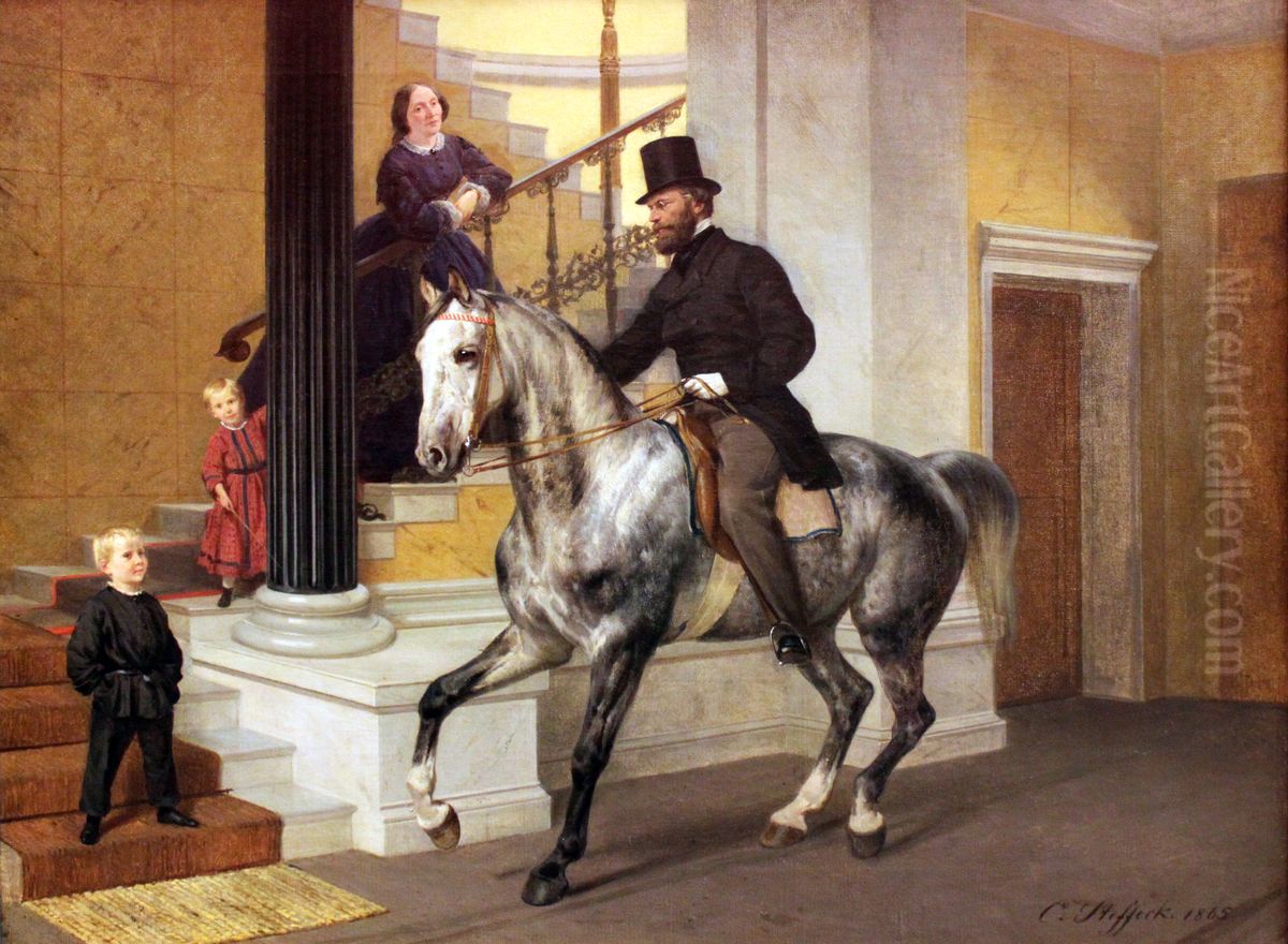 Bildnis des Rechtsanwalts Ernst Lau Oil Painting by Carl Steffeck