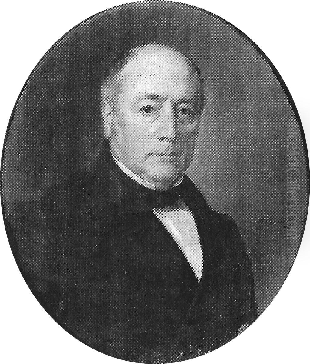 Friedrich Ludwig Effinger, Stadtprasident von Bern. Oil Painting by Johann Friedrich Dietler