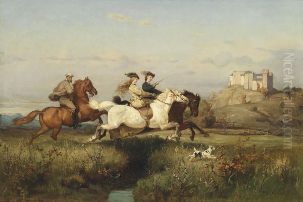 The Ride Oil Painting by Rudolf Friedrich Henneberg