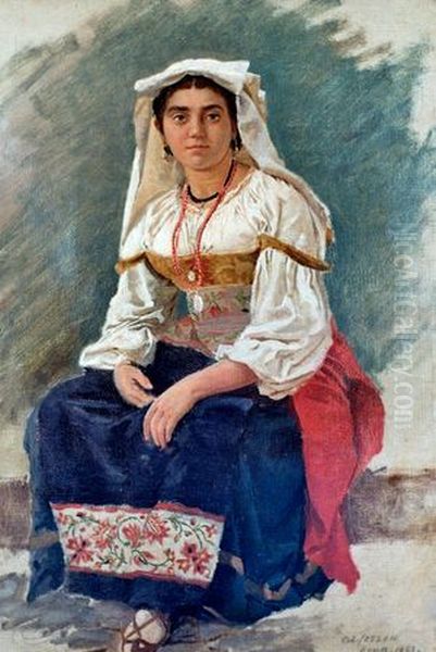 Roman woman Oil Painting by Carl Ludwig Jessen