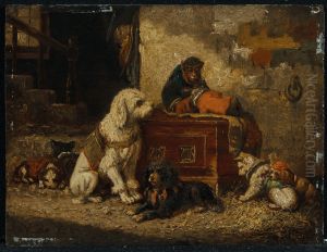 Circus dogs and monkey