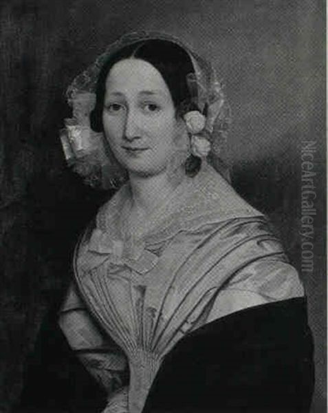 Portrait of Ernestine Drewsen. Oil Painting by Louis Aumont