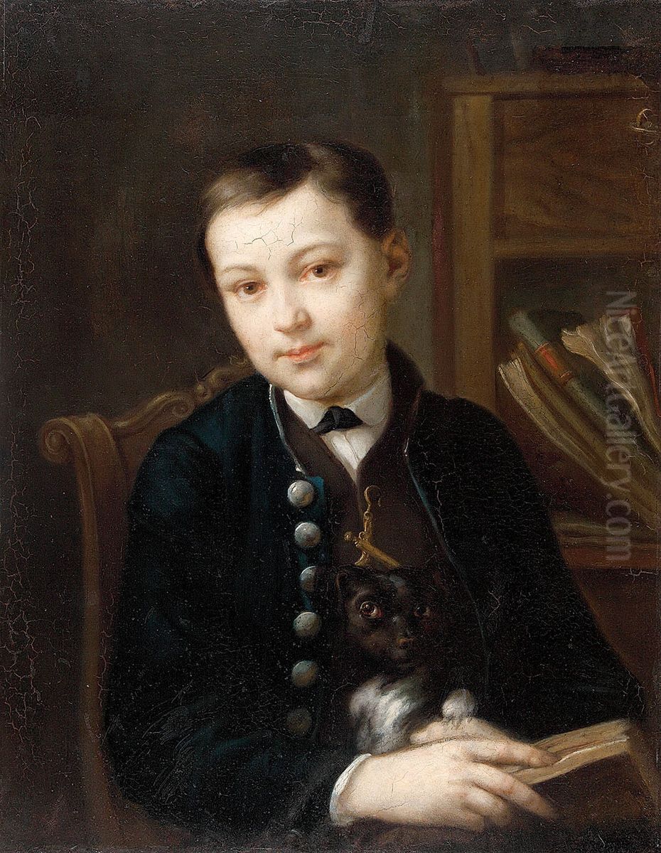 Florian Jaronski jako uczen Oil Painting by Rafal Hadziewicz