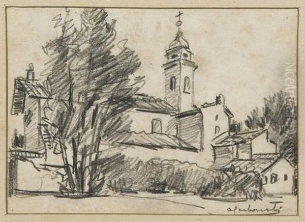 Borgo Con Antico Campanile Oil Painting by Antonio Carbonati