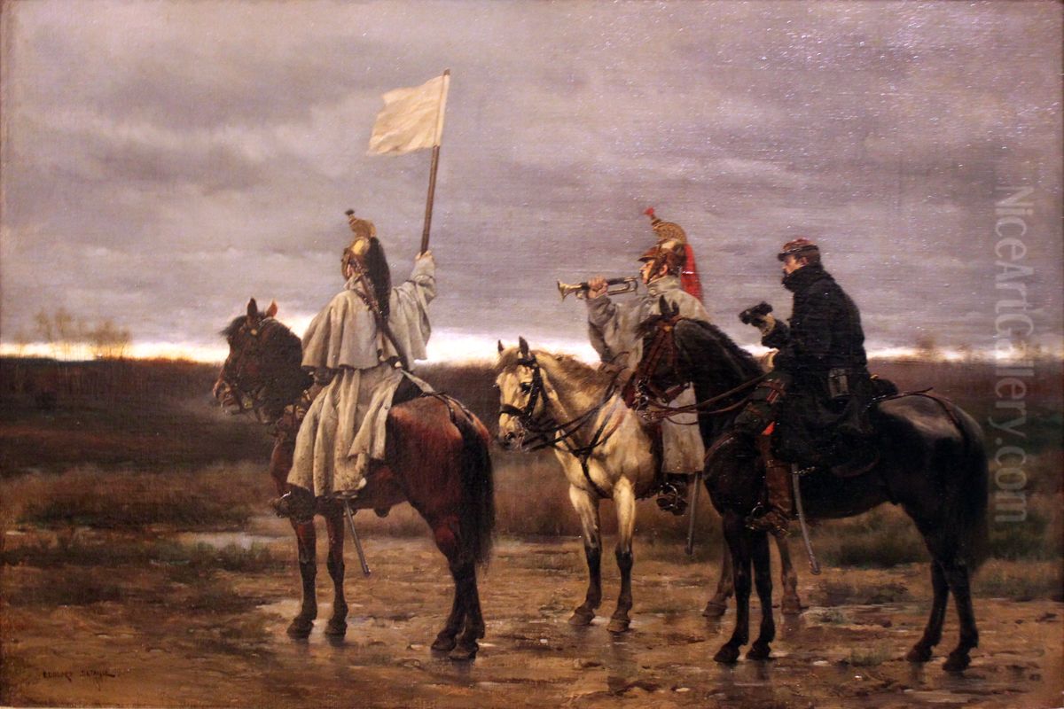 The armistice of 28th January 1871 Oil Painting by Edouard Detaille