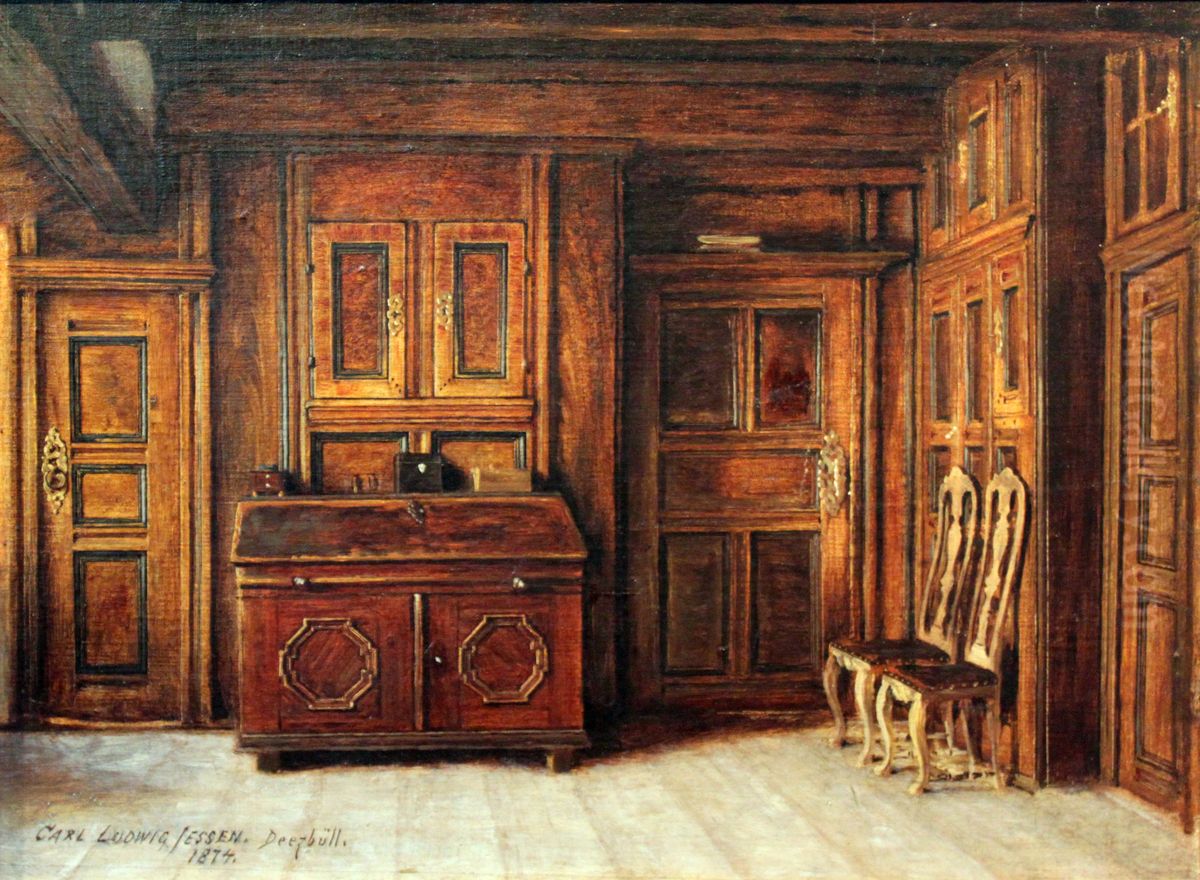 The Brown Parlour Oil Painting by Carl Ludwig Jessen