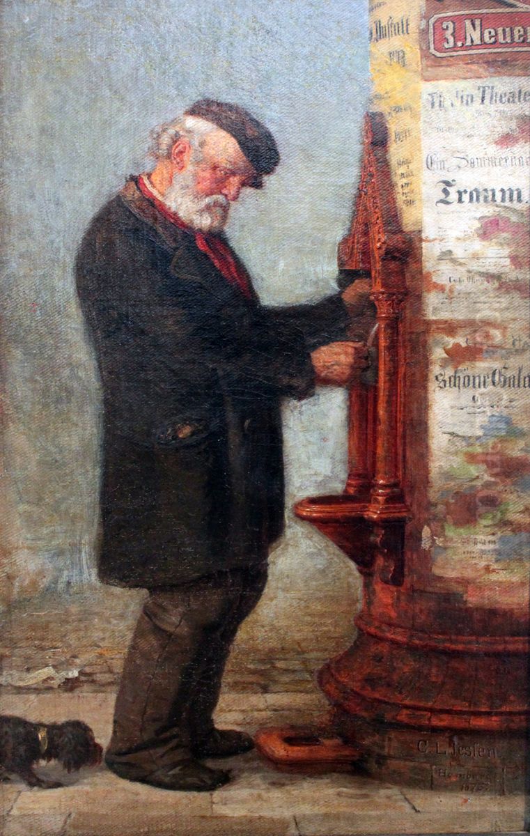 Man at the fountain Oil Painting by Carl Ludwig Jessen