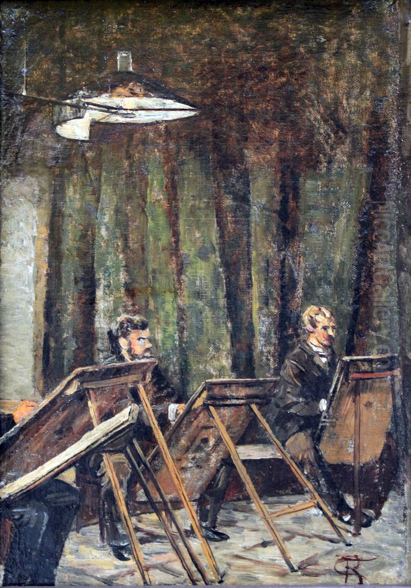 At the Weimar Academy Oil Painting by Christian Rohlfs