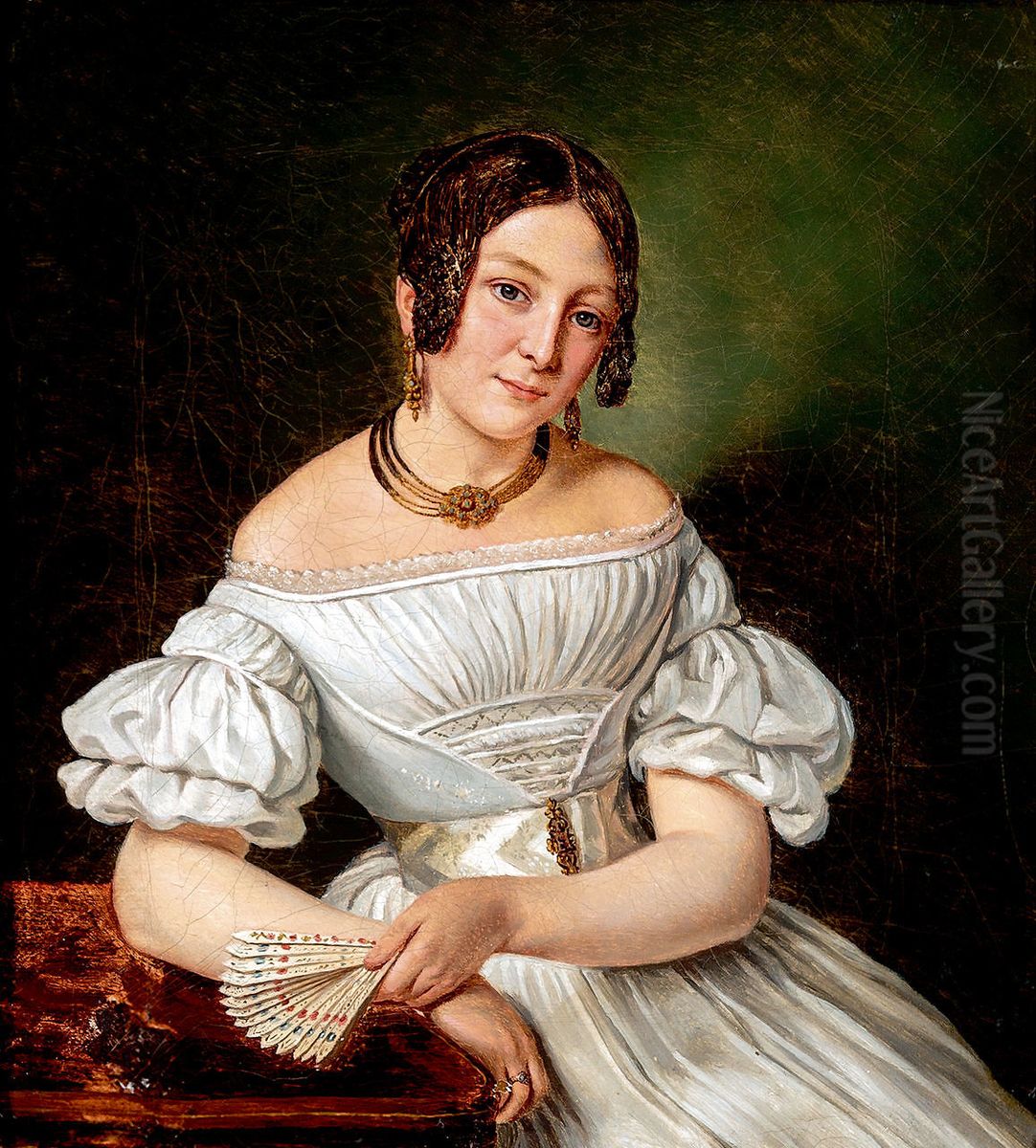 Portrait of Theodora Josefine Hambro. Oil Painting by Louis Aumont