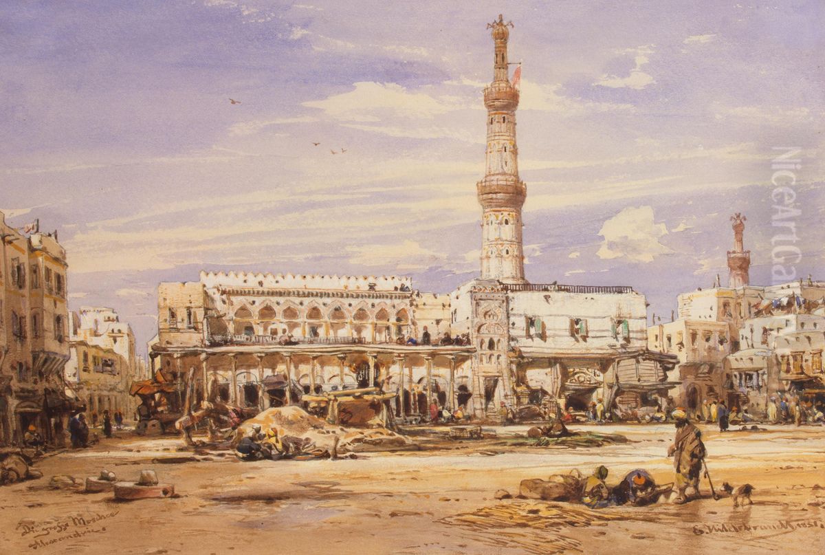 Grand Mosque in Alexandria Oil Painting by Eduard Hildebrandt