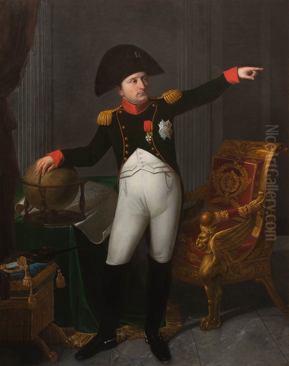 Napoleon 1er en uniforme de colonel des chasseurs de la Garde Oil Painting by Angelique Mongez
